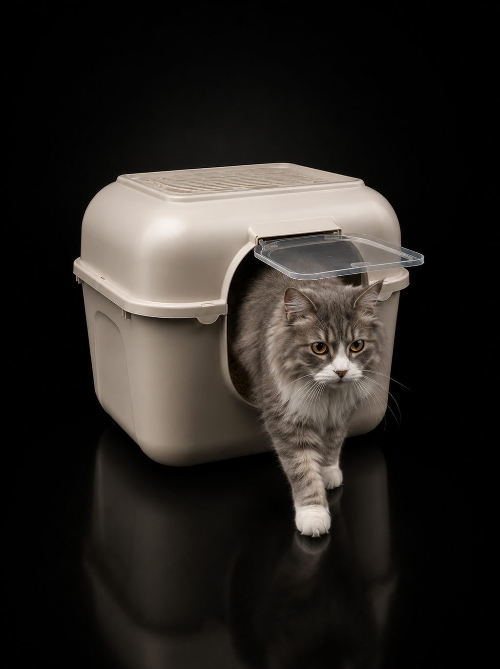 Arenero Cerrado para Gatos con Puerta y Filtro Superior | Caja Sanitaria Premium | SPOTMASCOTAS