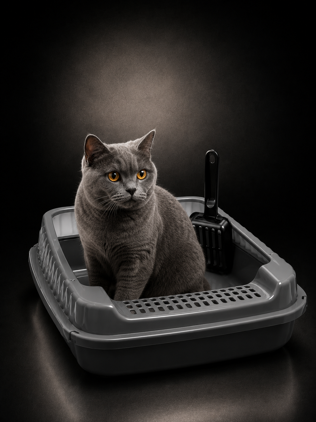 Arenero Abierto para Gatos con Rejilla Atrapa Arena y Pala | Caja Sanitaria Premium | SPOTMASCOTAS