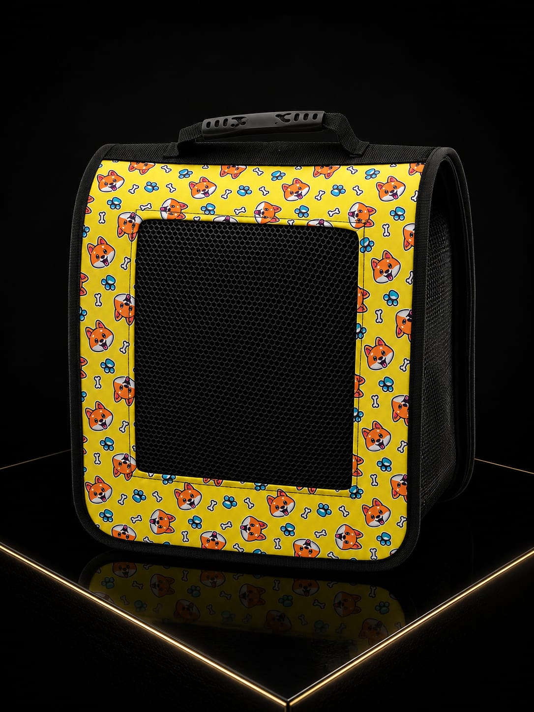 Guacal Transportador Plegable para Perros y Gatos | Bolso de Viaje con Malla Transpirable | Estampado Premium | SPOTMASCOTAS