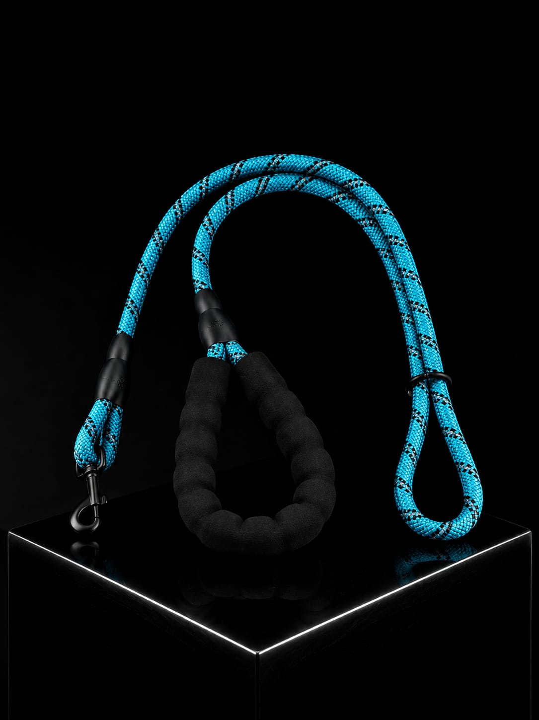 Correa Premium Reflectiva para Perros con Asa Acolchada | Cuerda Reforzada de Alta Resistencia | Azul Turquesa | SPOTMASCOTAS