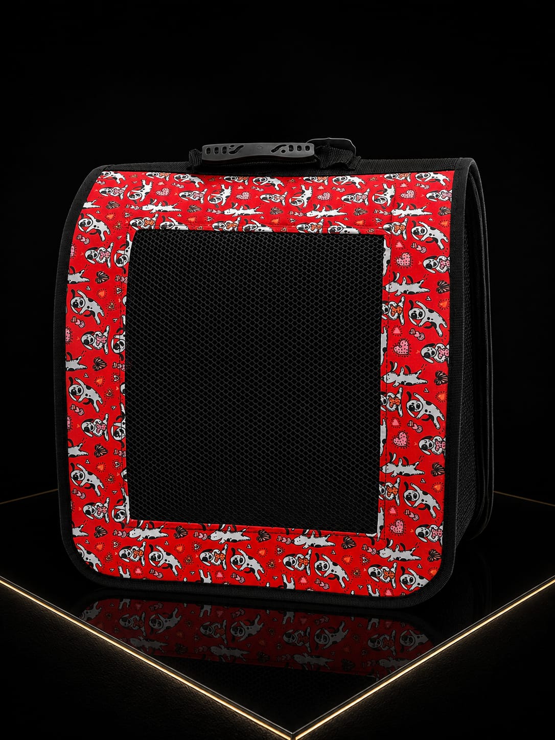 Guacal Transportador Plegable para Perros y Gatos | Bolso de Viaje con Malla Transpirable | Estampado Premium | SPOTMASCOTAS