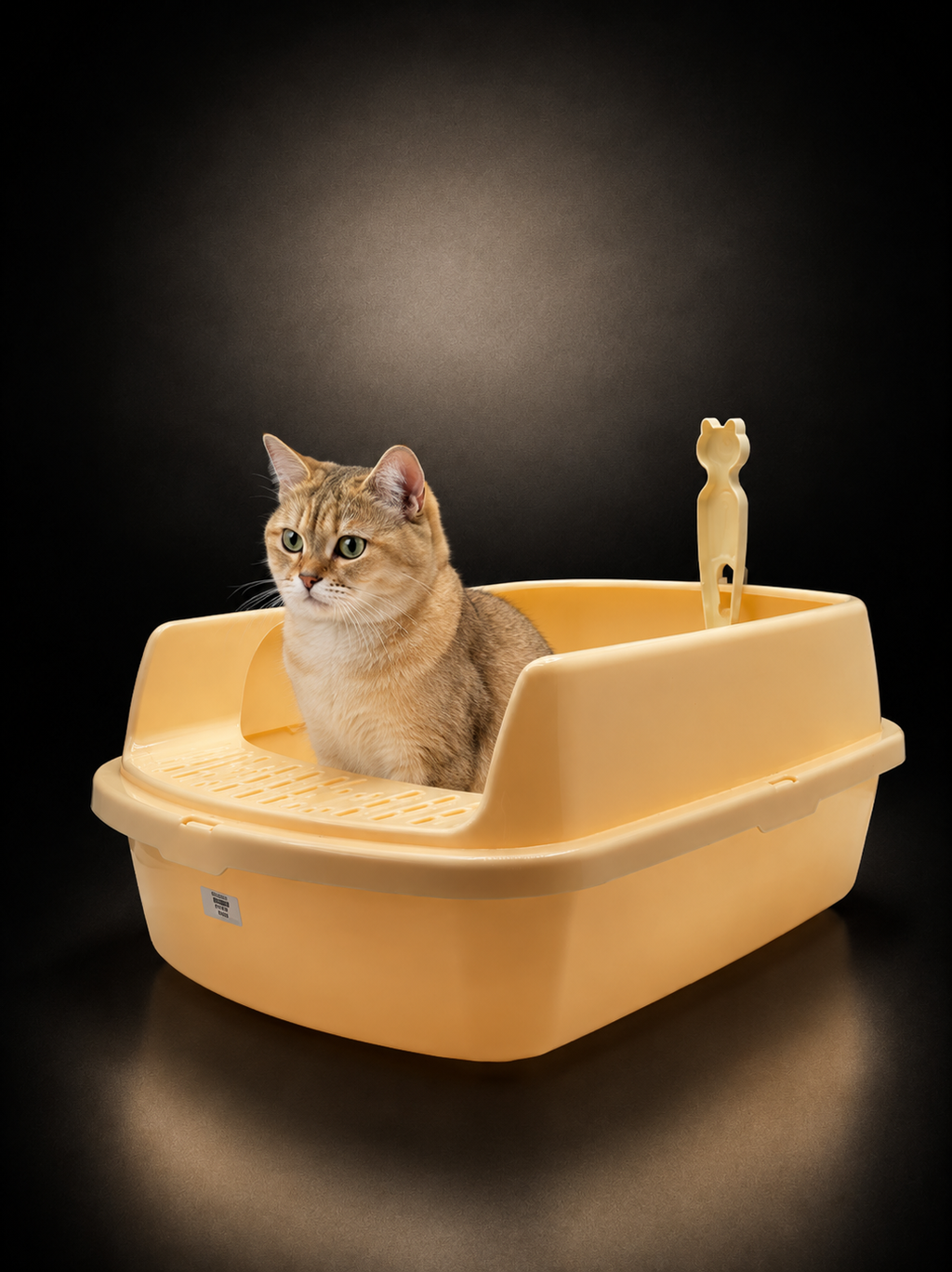 Arenero Abierto para Gatos con Pala y Bordes Elevados | Caja Sanitaria Premium | SPOTMASCOTAS