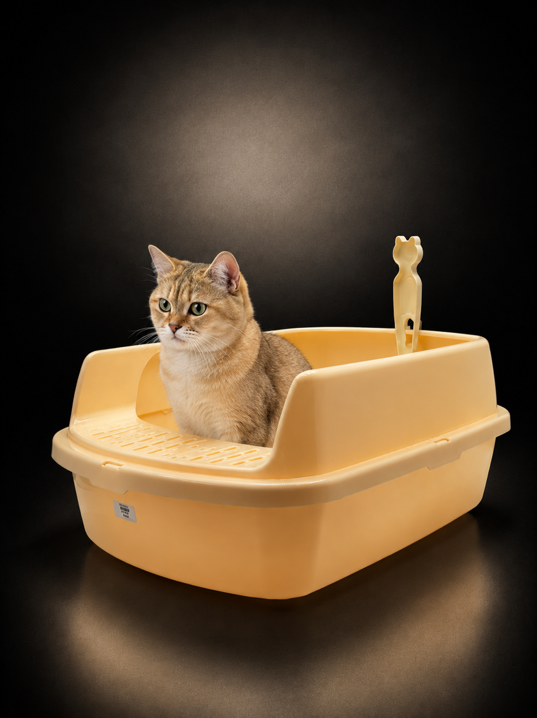 Arenero Abierto para Gatos con Pala y Bordes Elevados | Caja Sanitaria Premium | SPOTMASCOTAS