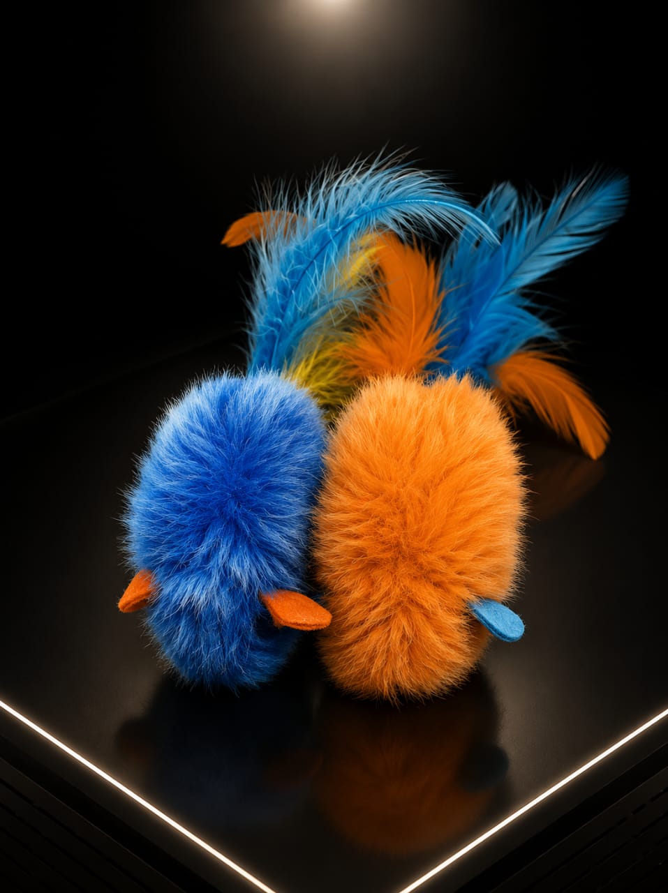 Ratón de Peluche con Plumas para Gatos x2 Unidades | SPOTMASCOTAS