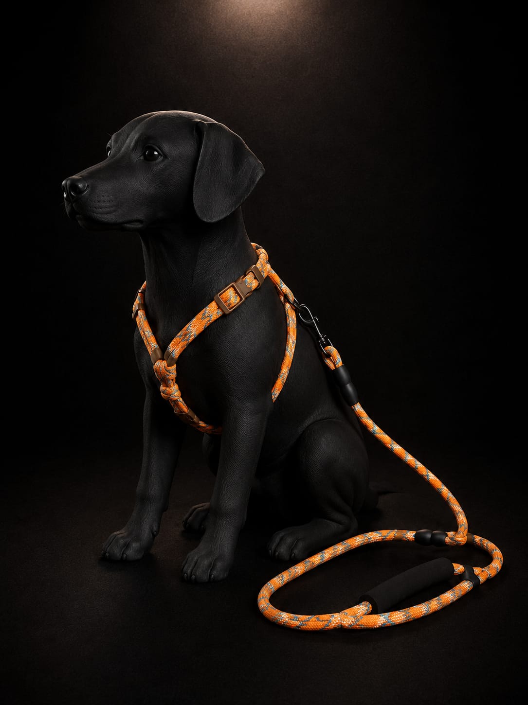 Pechera Tipo Cuerda con Correa para Perros | Arnés Ajustable Antitirones | Naranja | SPOTMASCOTAS