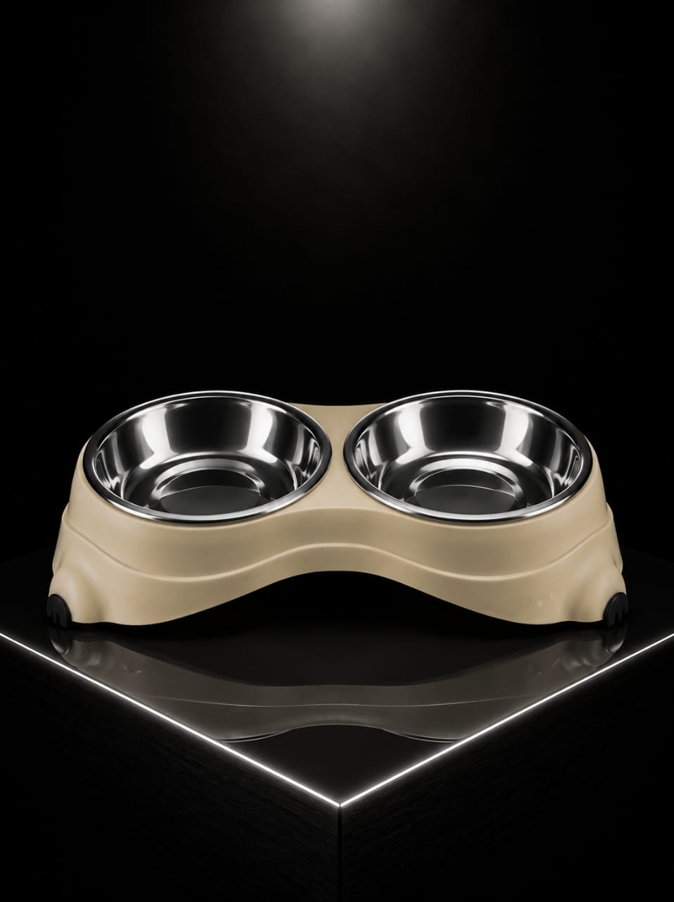 Comedero Doble para Perros y Gatos con Platos en Acero Inoxidable | Base Antideslizante | SPOTMASCOTAS