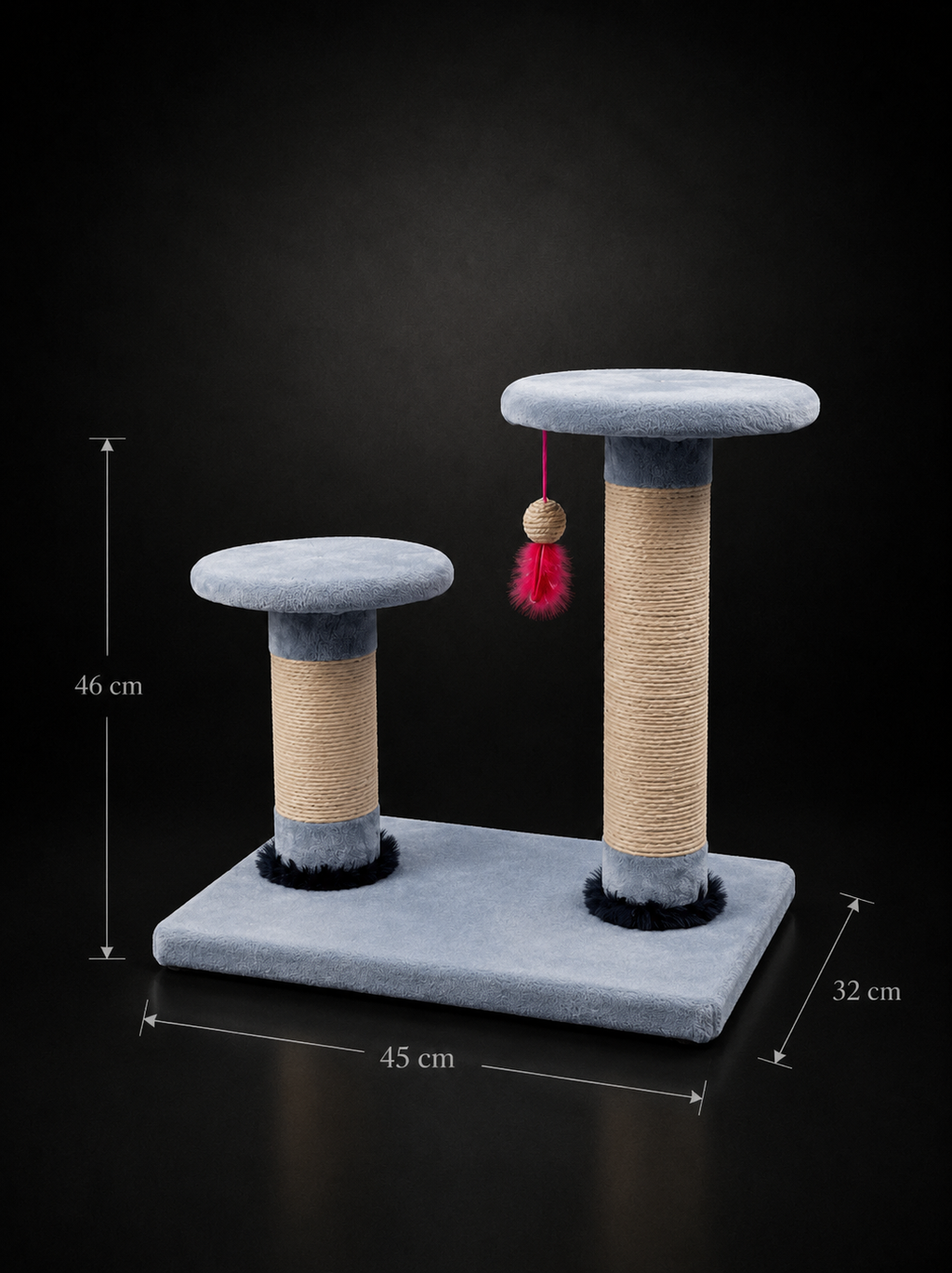 Gimnasio Rascador para Gatos con Doble Plataforma | Poste de Sisal Premium | SPOTMASCOTAS