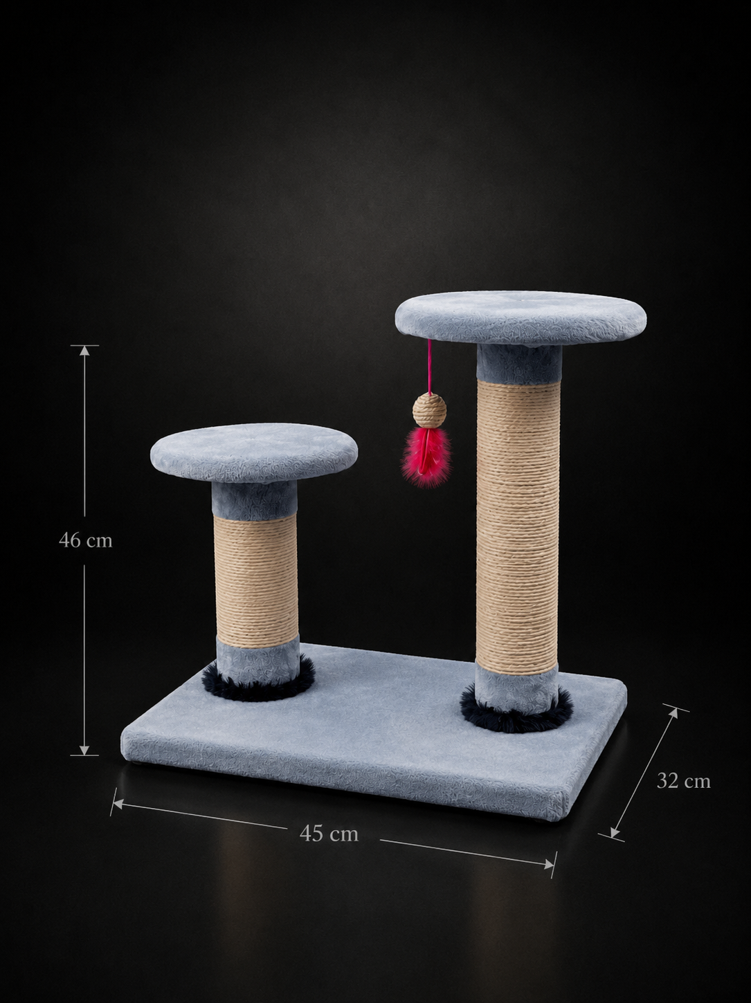 Gimnasio Rascador para Gatos con Doble Plataforma | Poste de Sisal Premium | SPOTMASCOTAS
