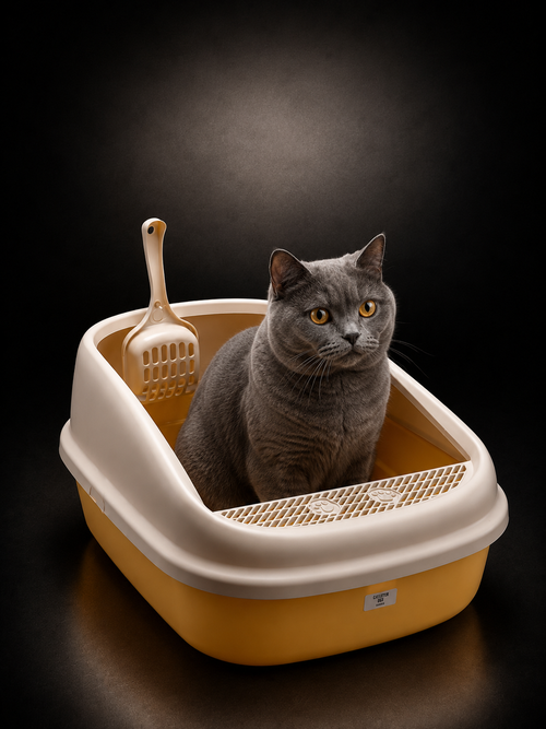 Arenero Abierto para Gatos con Rejilla Atrapa Arena | Caja Sanitaria Premium | SPOTMASCOTAS