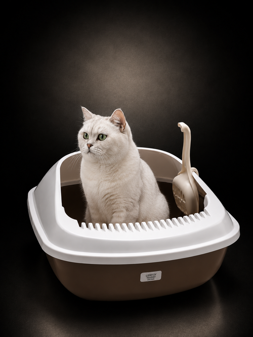 Arenero Abierto para Gatos con Pala Integrada | Caja Sanitaria Premium | SPOTMASCOTAS