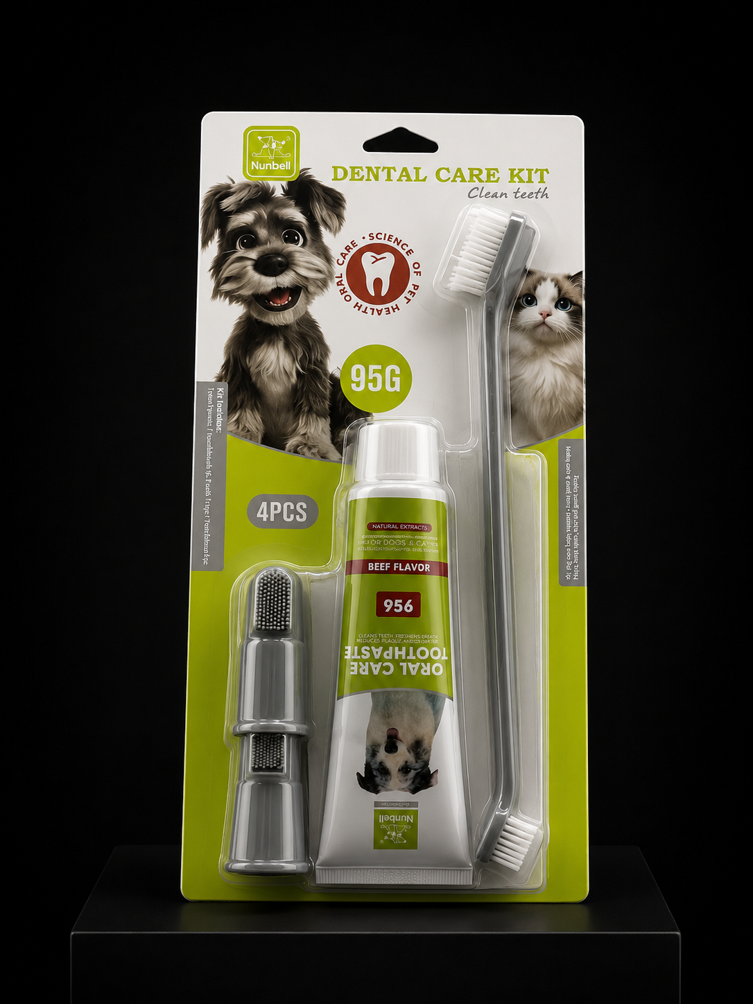 Kit de Higiene Dental para Perros y Gatos | Crema Dental, Cepillo y Cepillos de Dedo | SPOTMASCOTAS